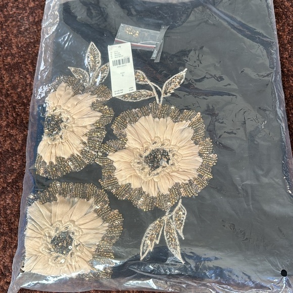 NWT! By Anthropologie Floral Appliqué Crew-Neck Sweater - Multiple 🏀 - Picture 7 of 7